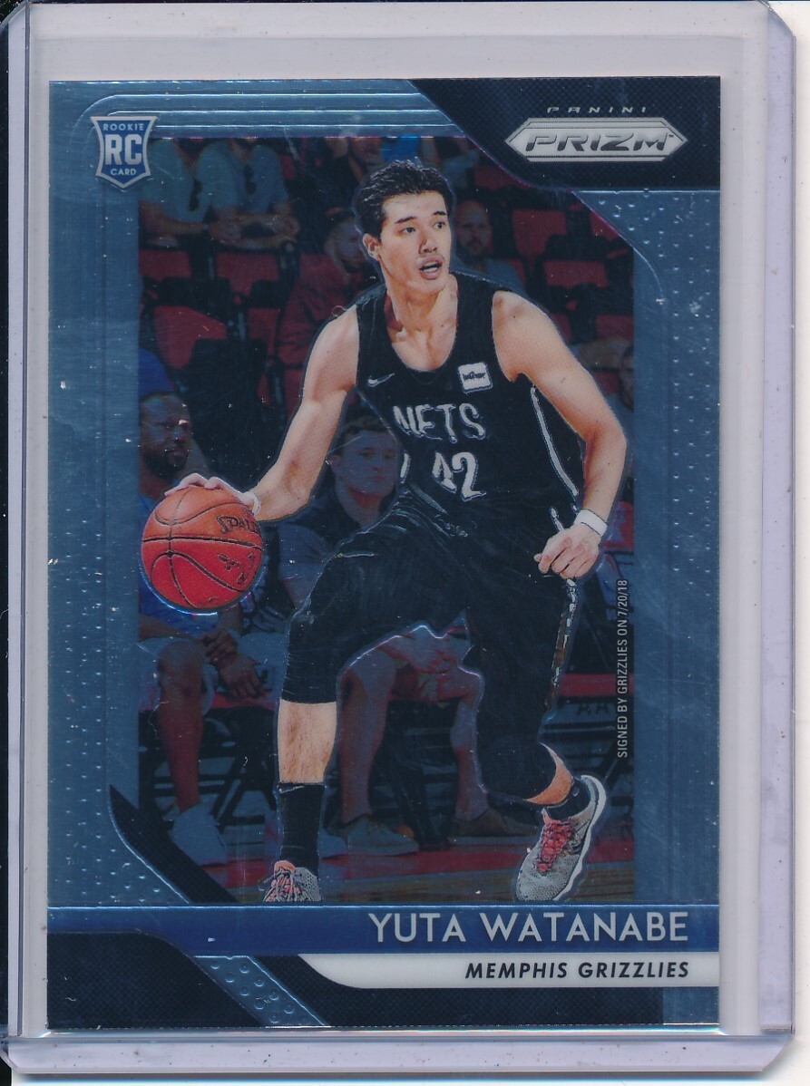 YUTA WATANABE 2018-19 PANINI PRIZM ROOKIE CARD RC #146 BROOKLYN NETS. rookie card picture