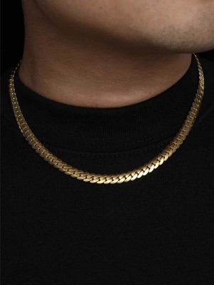 Cadenas de Oro 10K Para Hombre Cadenas Cubanas Joyería Collar Gargantillas AA