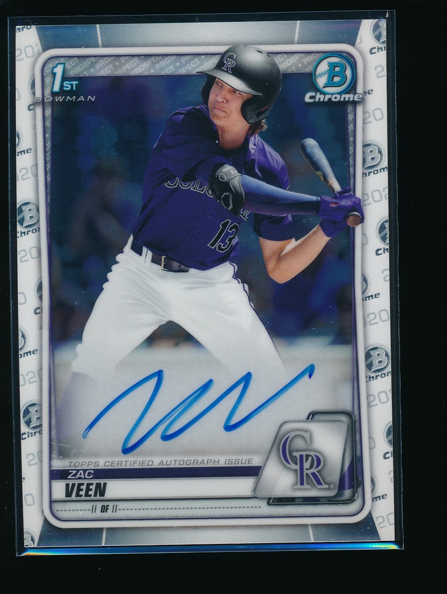 その他 bowman2021 ZAC VEEN atomicrefractor auto 2021 Bowman Chrome Prospects Auto Atomic Refractor /100 Zac