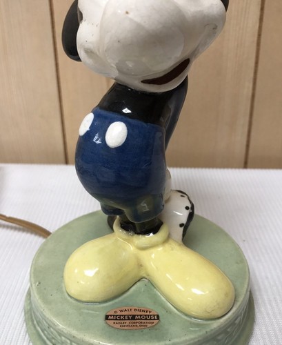 Vtg 1940s Disney MICKEY MOUSE American Pottery RAILLEY Table Lamp w LABEL