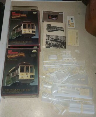 Lot 2 Testors San Francisco Cable Car 1/48 Scale Model 1 New Sealed 1 Opened 