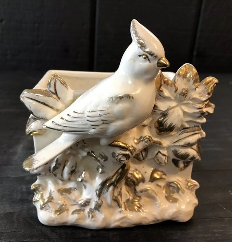 Vintage Lot Of 5 Mid Century Ceramic Bird Figurines/Planter