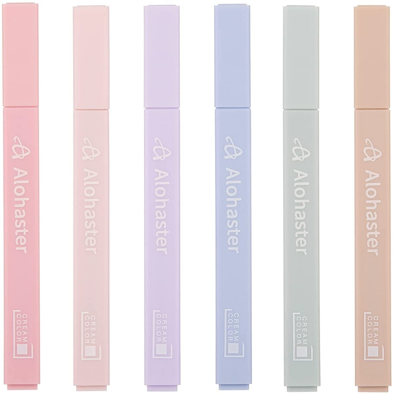 Aesthetic Cute Highlighters, Assorted Colors, Soft Chisel Ti