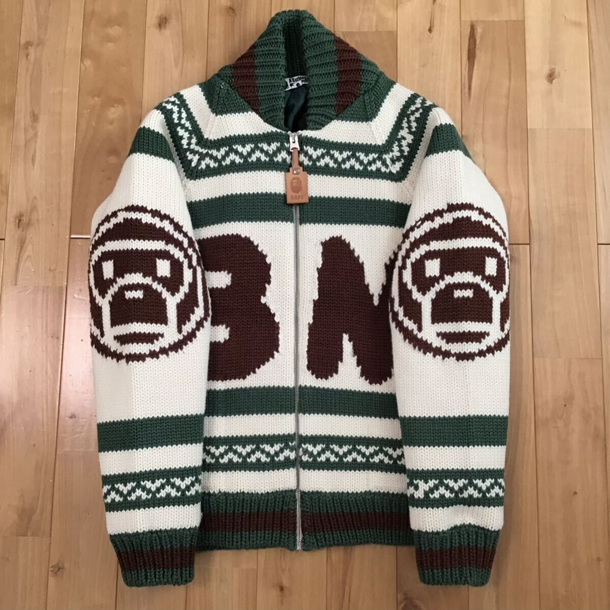 BAPE BABY MILO スタジャン パーカー M ネイビー BAPE KIDS® JAPAN OFFICIAL | BABY MILO®︎ HOODIE JACKET 2025