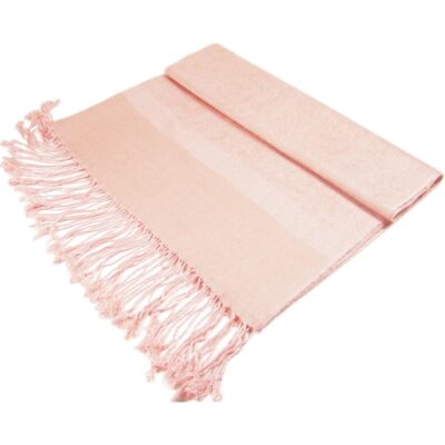 Large Two Tones Vintage Paisley Jacquard Pashmina Shawl Wrap Scarf Rose Gold