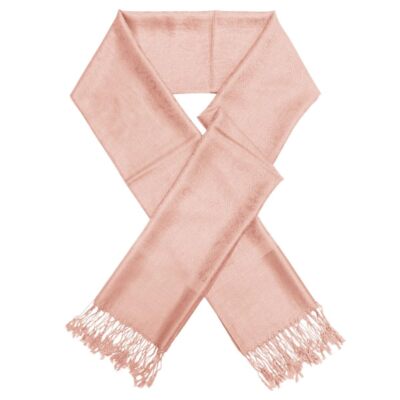 Large Two Tones Vintage Paisley Jacquard Pashmina Shawl Wrap Scarf Rose Gold