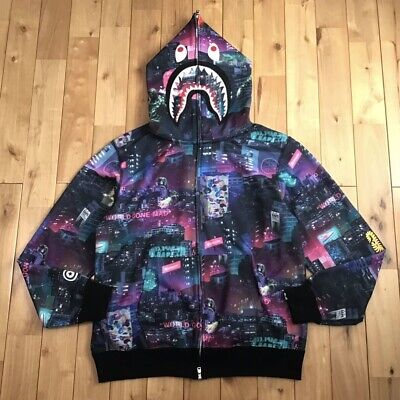 Bape neon shark hoodie sale