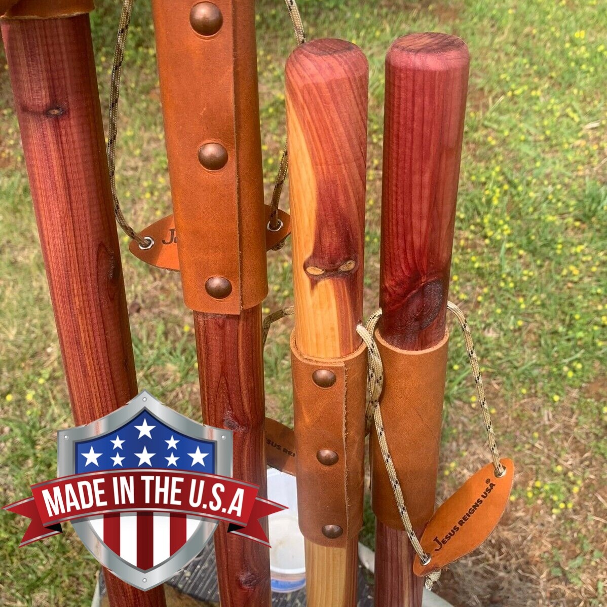 Rugged Terrain Cedar Wood Walking Stick Wooden Hiking Staffs Hand Carved