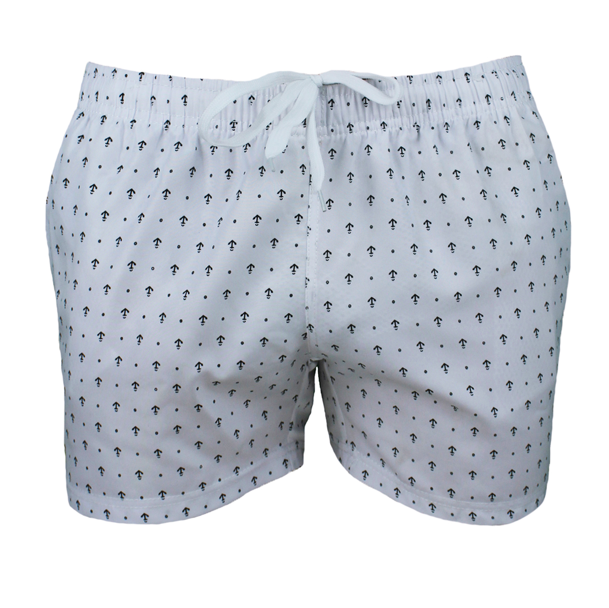 COSTUME MARE UOMO SLIM FIT BIANCO ANCORE SHORTS PANTALONCINO CORTO BERMUDA  BOXER