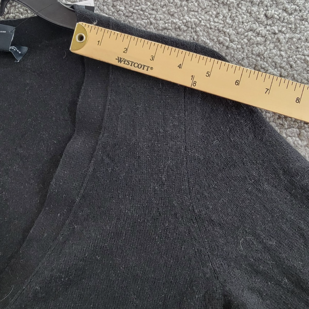 C by Bloomingdale's Cashmere Grandfather Cardigan Women's M Black Button Front - Picture 11 of 18