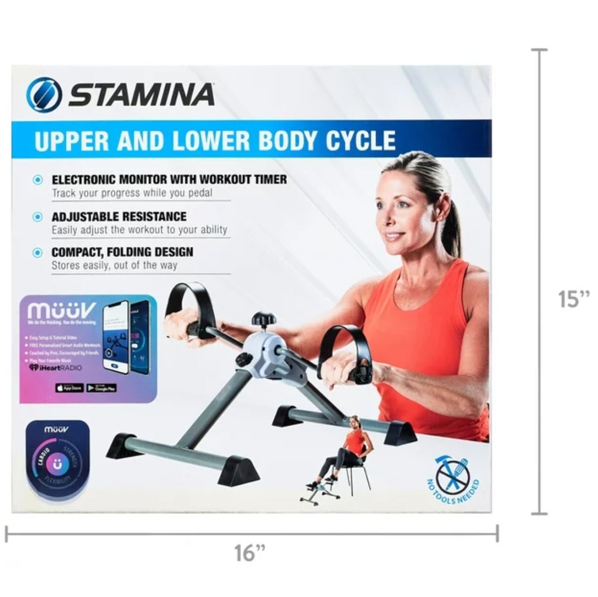 Stamina Folding Upper & Lower Body Mini Cycle with Monitor