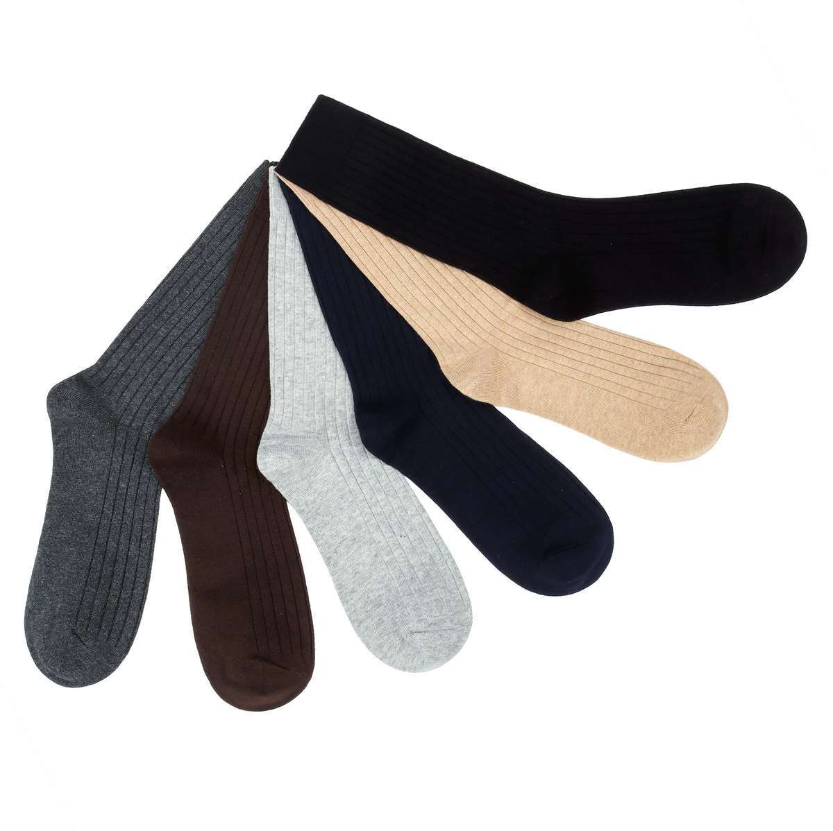 Men Multi Tube Socks Over The Calf Sports Casual Ribbed Cotton Socks Big & Tall