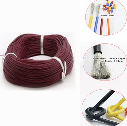 Lila Silikon Elektrische Kabel Leitungen 0,08mm Tinned Copper Schaltlitze 600V