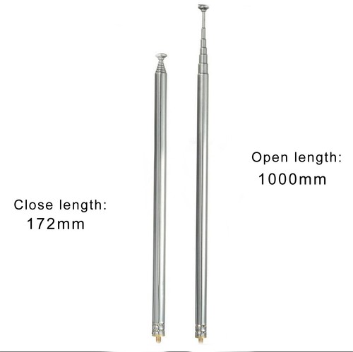 Car Male Telescopic Aerial Antenna Silver For Radio RC Transmitter Controller