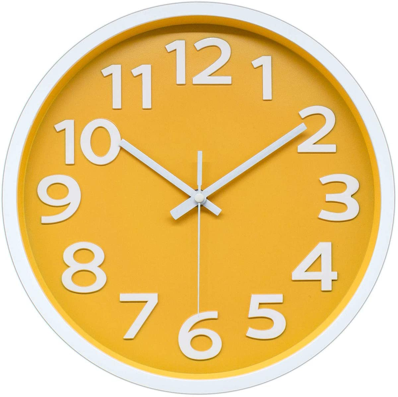 12 Inch Modern Wall Clock Silent Non-Ticking Battery Operate