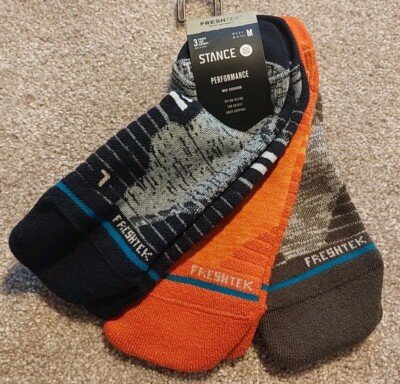 New! Stance Freshtek Performance Socks 3 Pk Tab Height ''Tectonic''
