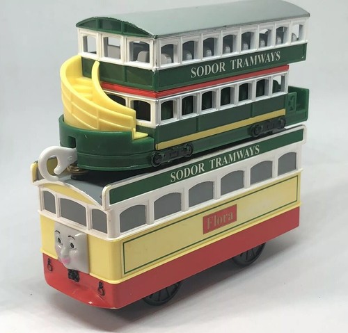 Trackmaster Thomas & Friends Flora Tram Trolley And Caboose