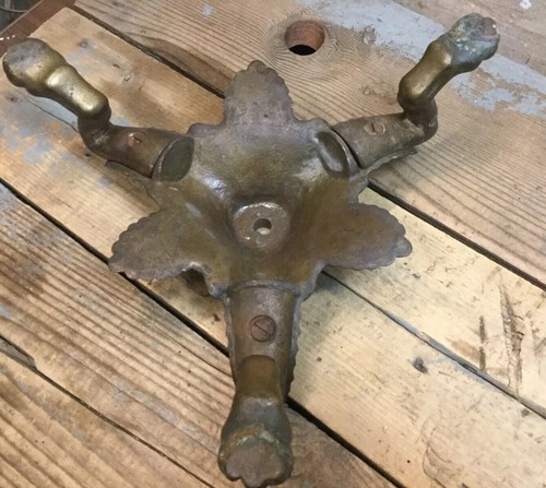 Vintage 3 Footed Floor Lamp Base Steampunk Clawfoot Cast Iron Tripod