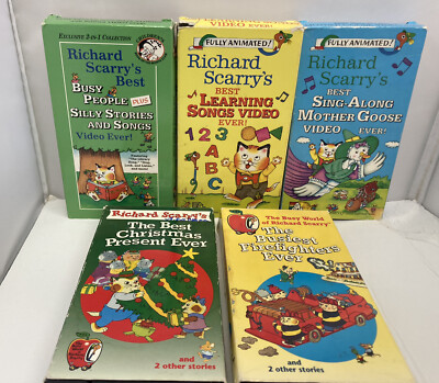 VINTAGE Lot of 5 Richard Scarry's BEST Silly Songs VHS VIDEO VINTAGE Lot of 5 Richard Scarry's BEST Silly Songs VHS VIDEO