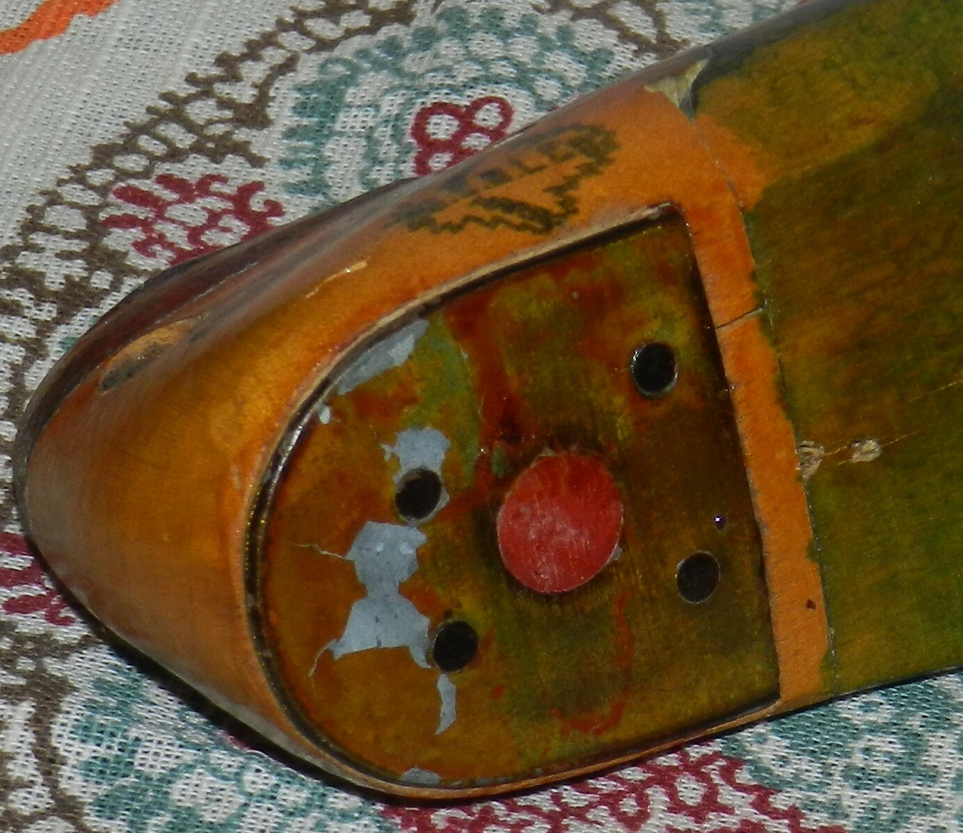 Antique Children's Wooden Industrial Mold Hand Decorated