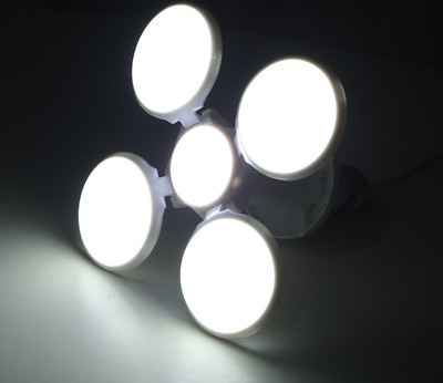 E27 LED Garage Light Bulb Deformable Ceiling Fixture Lights Shop Workshop Lamp