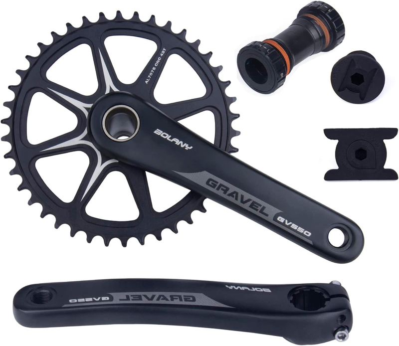 Bike Cranksets Gravel 170/172.5mm Hollow Integrated 42T Single Chainring Direct