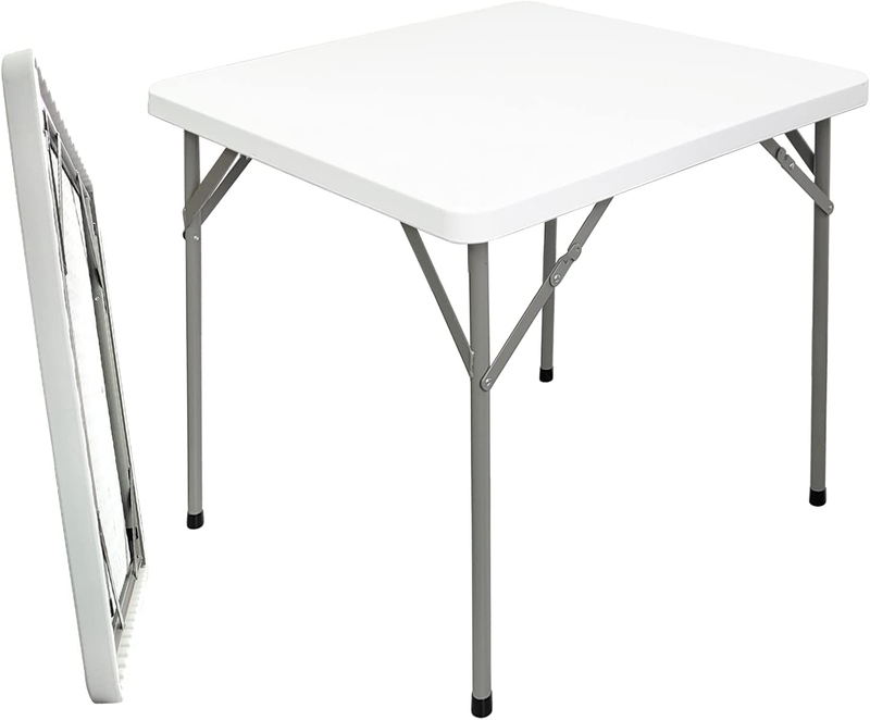 34" Square Plastic Folding Table - Indoor/Outdoor, Granite W
