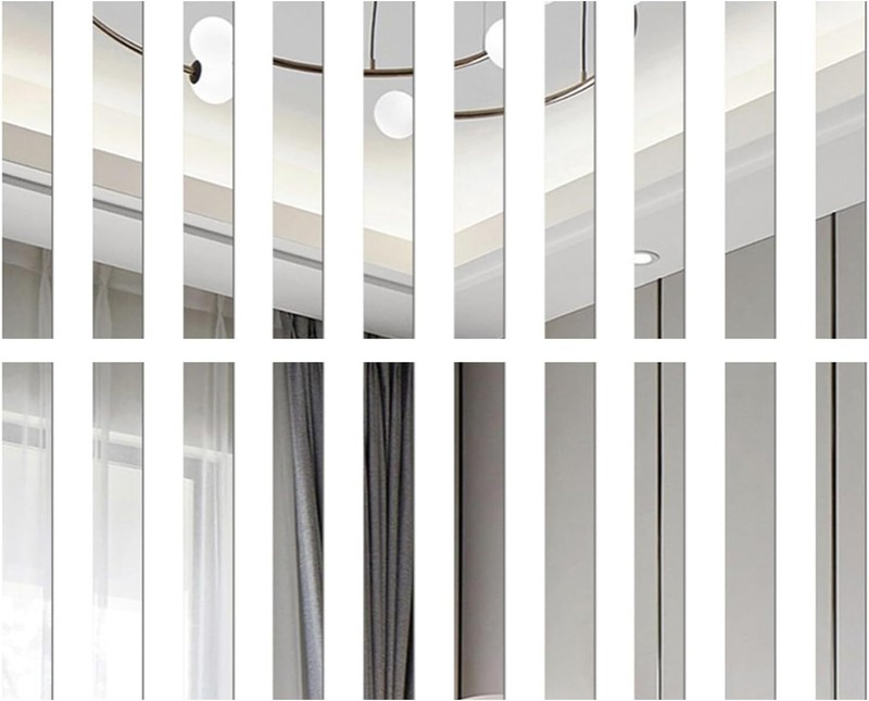 20/40x DIY Strip Mirror Stickers Self Adhesive Long Acrylic Wall