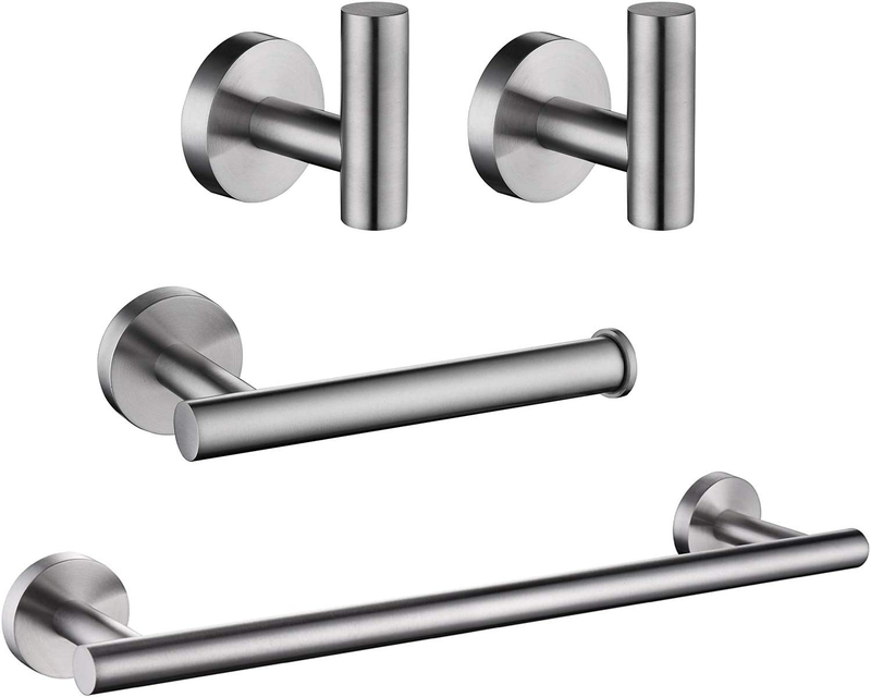 Brushed Nickel Bathroom Accessories Set, 16-Inch Hand Towel Bar Set Wall Mounted