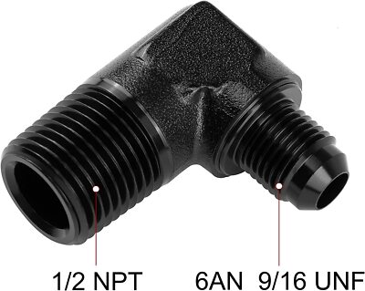 4AN 6AN 8AN 10AN to  1/4'' 3/8'' 1/2'' NPT Male 90 Degree Fitting Straight Adapter