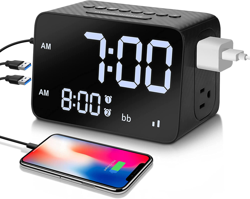 Portable Sound Machine Sleeping White Noise Generator Loud Dual Alarm Clock