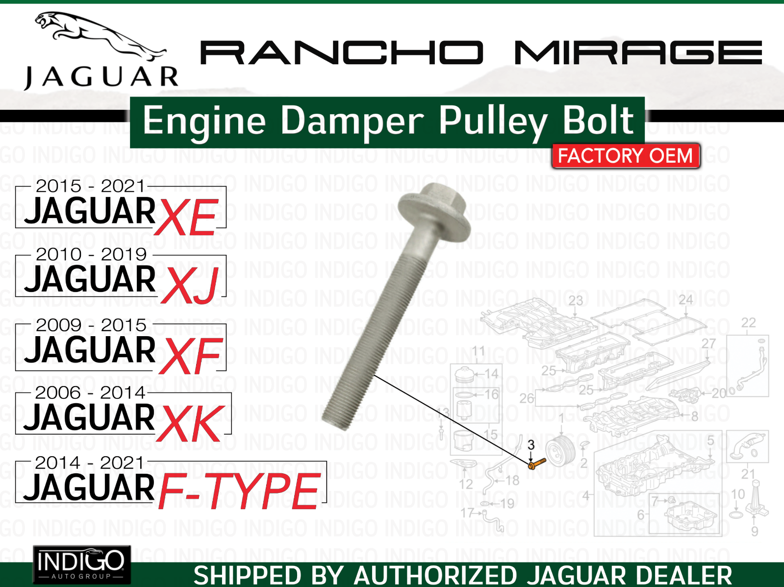 JAGUAR OEM 10-18 XJ 5.0L-V8 Engine-Damper Pulley Bolt
