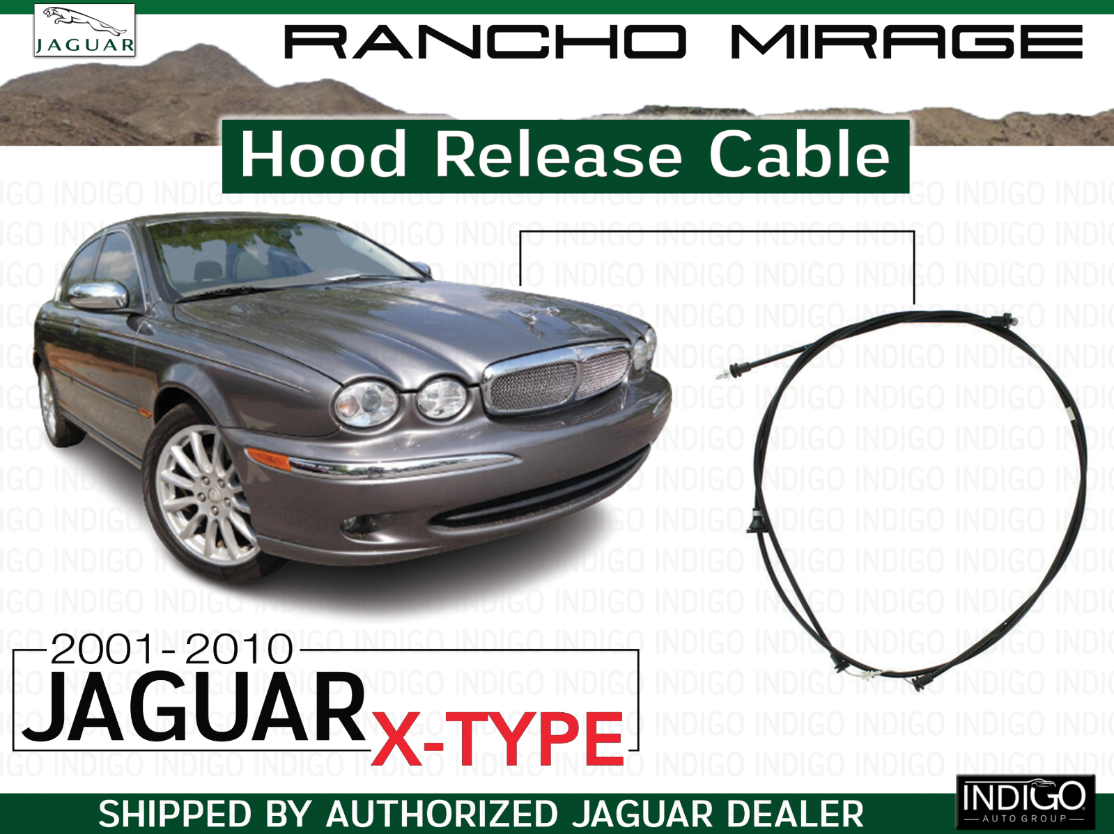 JAGUAR X-TYPE X400 Front Bonnet Hood Lid Lock Release Cable