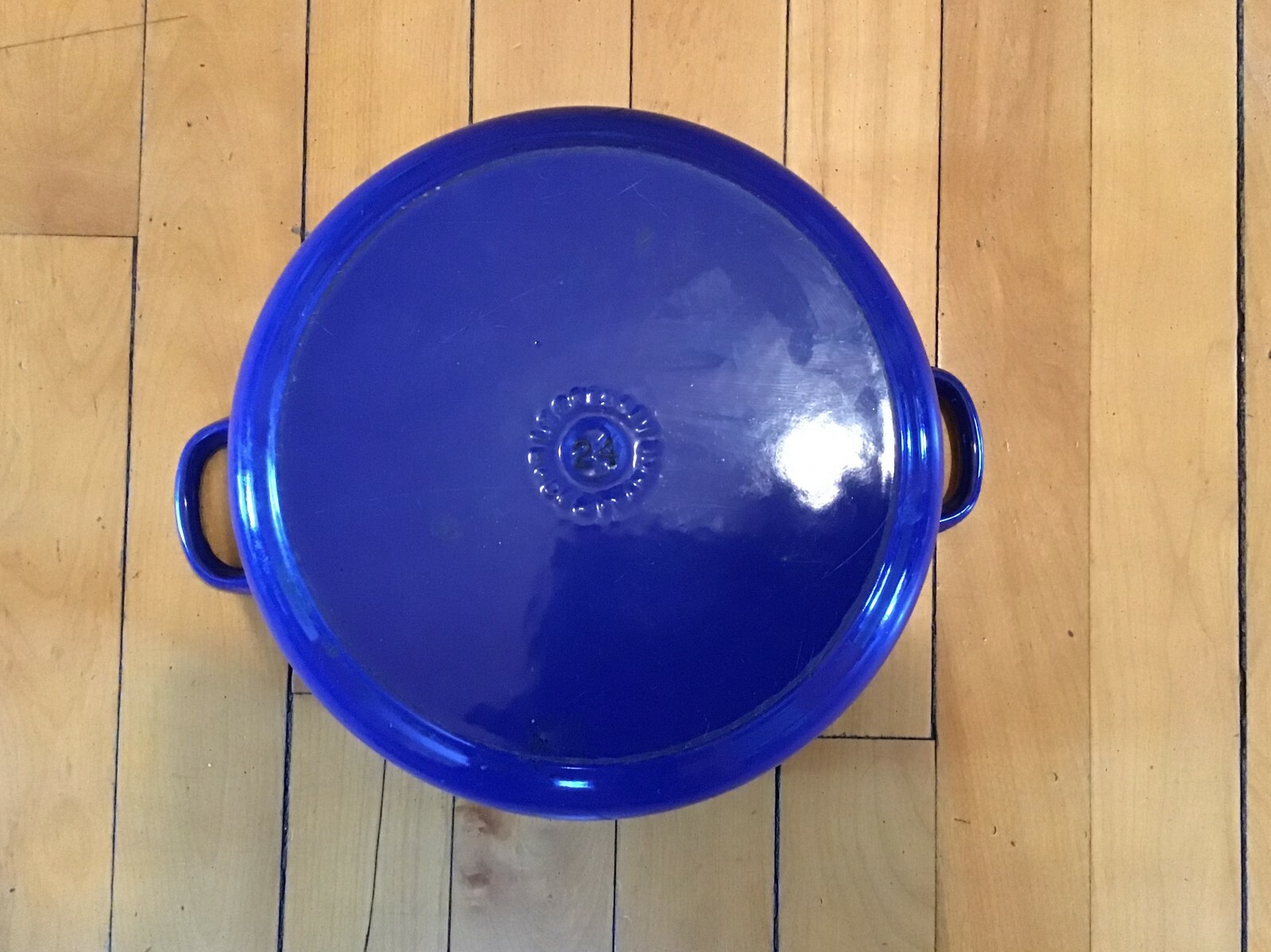 Le Creuset #24 Blue Enameled Cast Iron 4qt Dutch Oven Pot & Lid