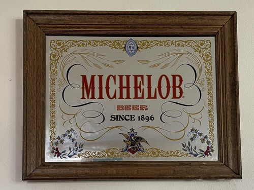 アメリカアンティークMICHELOB BEERパブミラー鏡USAヴィンテージ Vintage Michelob Beer Since 1896 Framed Mirror Sign Man Cave