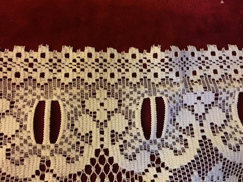 Vintage Lace Cafe Window Valance 3 Panels 15”x31” Floral Pattern