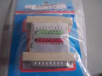 DB25 Male to Female RS232 Serial Tester with LED's