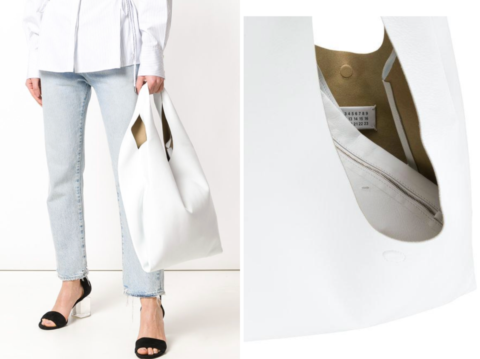 Maison Margiela Leather Bag with Pouch Oversized Shopper