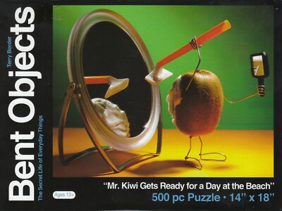 Bent Objects: Mr. Kiwi Gets Ready for a Day at the Beach 500 Piece Puzzle - Terr