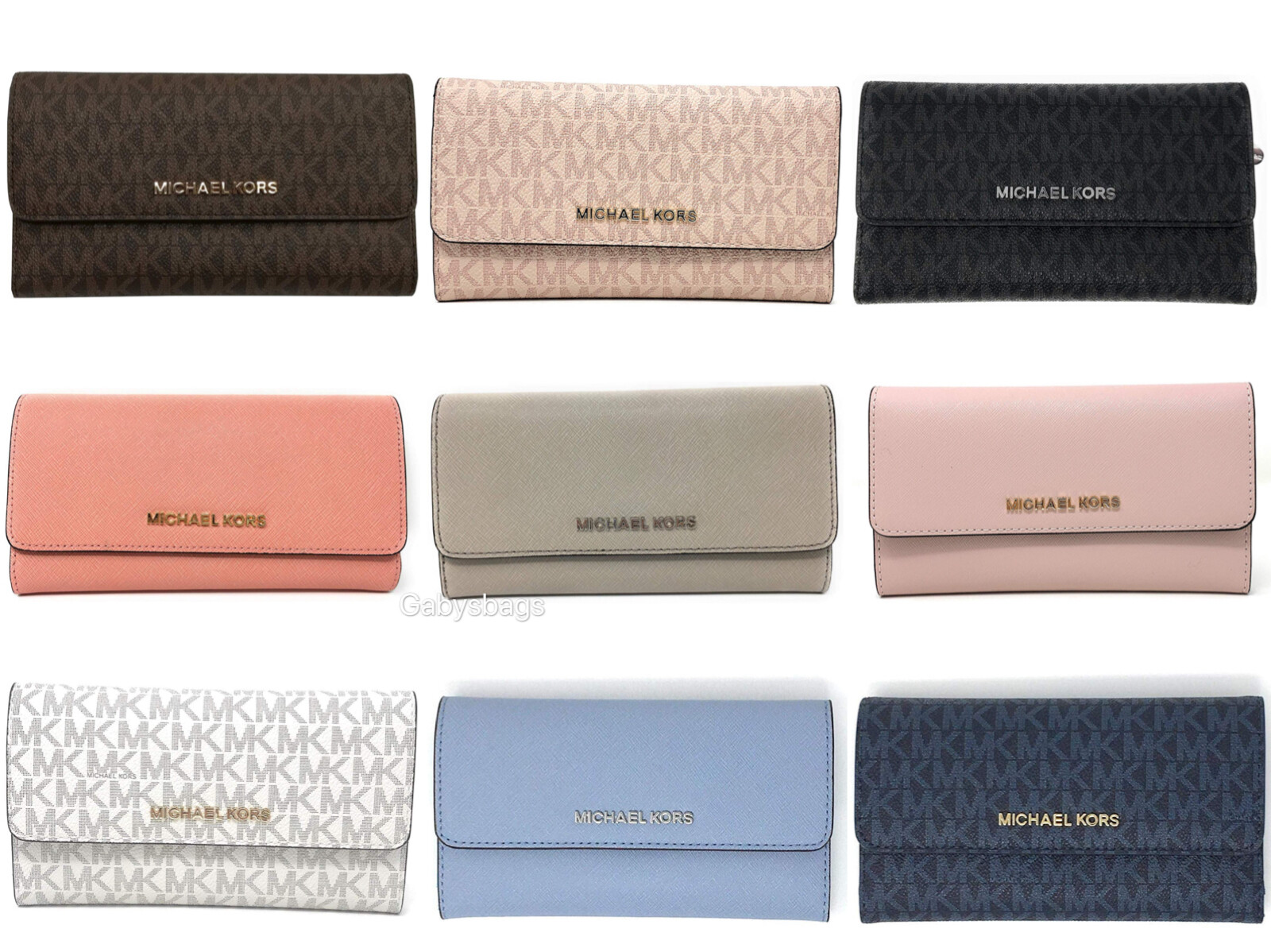 Michael Kors Jet Set Travel Large Trifold Wallet Signature Michael Kors Jet Set Travel Large Trifold Wallet Signature