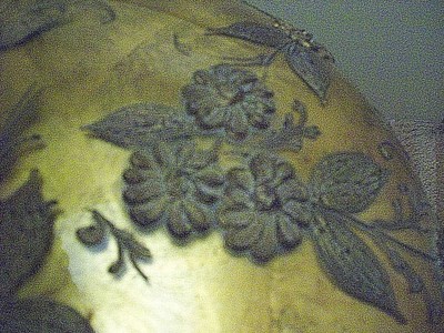 ANTIQUE 1920'S FRENCH ANTIQUE LAMP & SHADE AND STAND ONE OF A KIND 64 INCHES HI