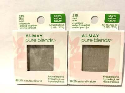 2 Almay Pure Blends Hypoallergenic Eyeshadow- Steel #215 