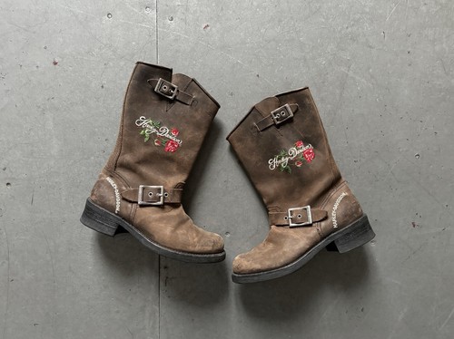 90’s vintage engineer boots leather vintage Black Leather Engineer Boots Boulet Biker Rockabilly