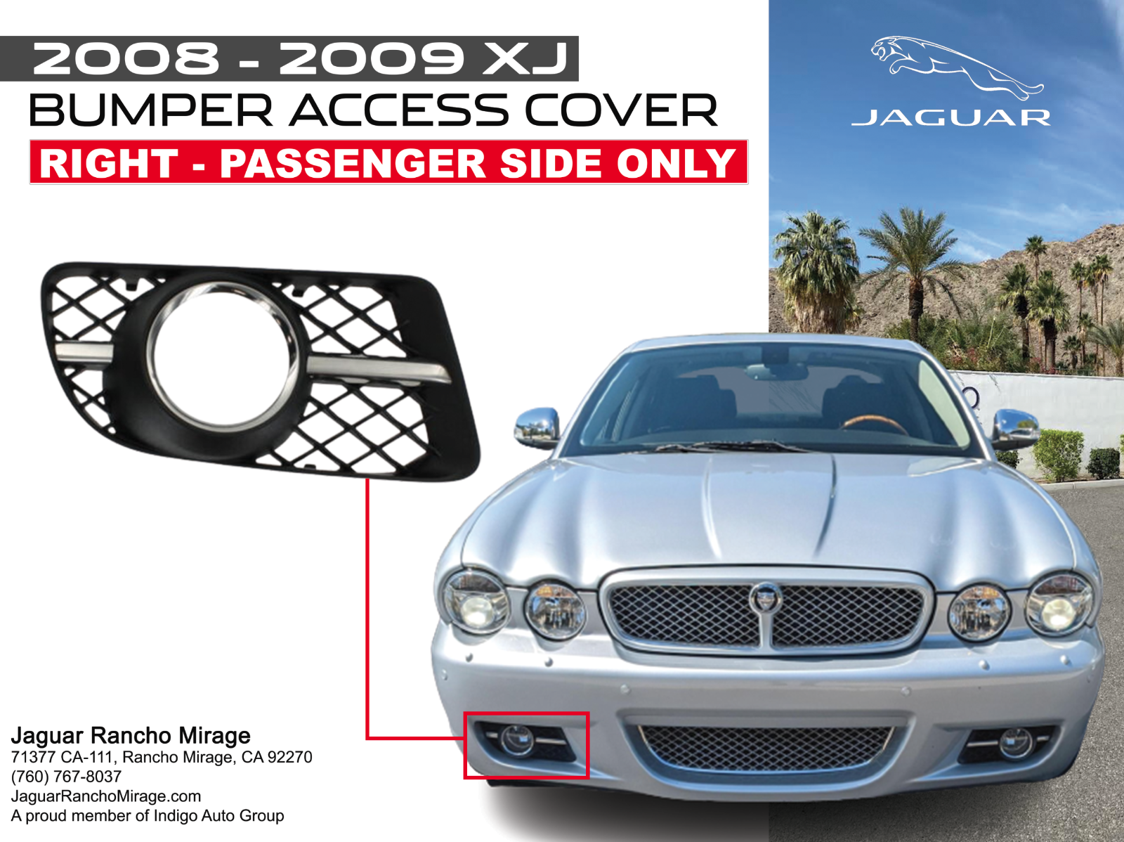 週間売れ筋 2008-2009 JAGUAR Cover Access Bumper Front XJ Jaguar OEM ウエイトトレーニング