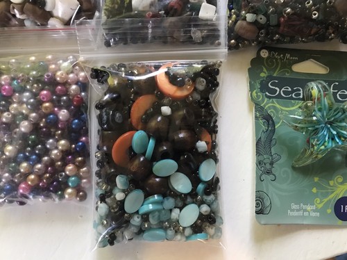 Lot Of Jewlery Making Supplies Natural Stone Beads