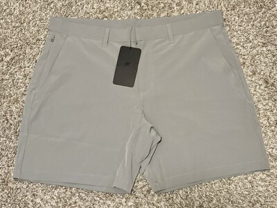 Fabletics Mens Size 38 The Only Tech Gray Shorts Water Resistant 4 Way Stretch