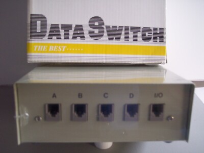 4 Way Manual RJ11 RJ-11/ RJ12 RJ-12 6P6C Female Phone Port ABCD Data Switch Box 