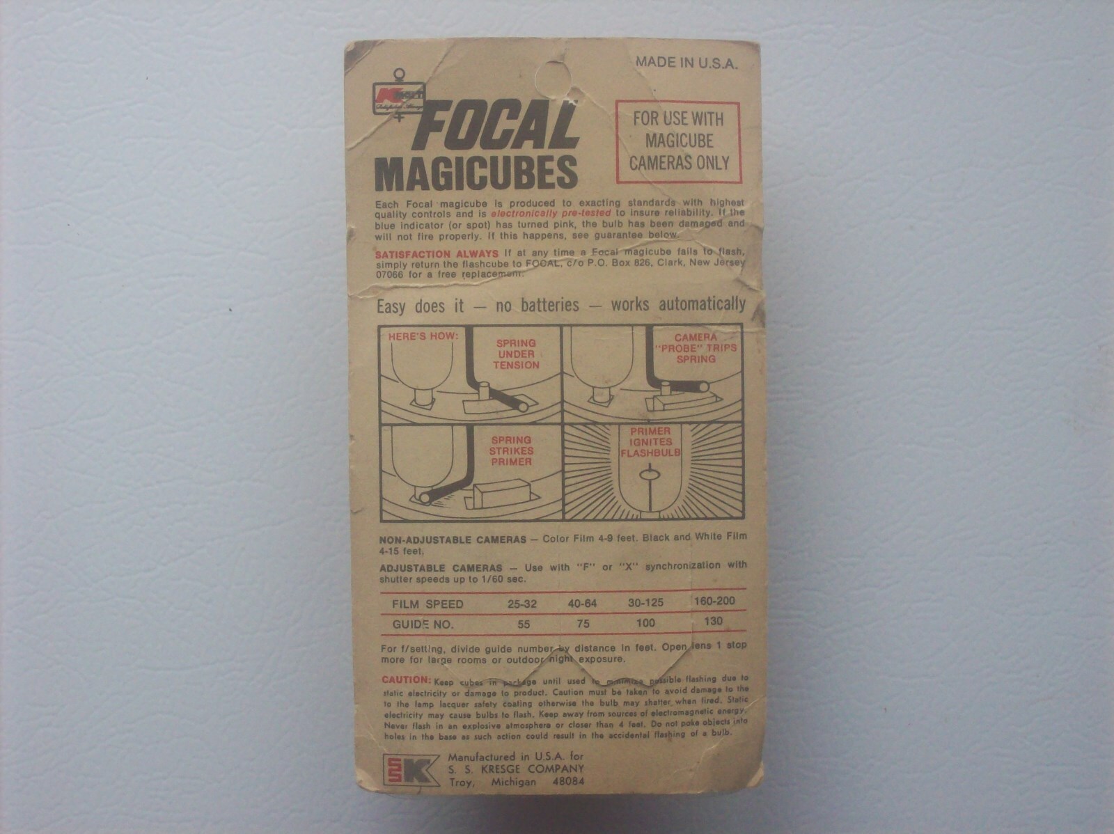 VINTAGE NOS FOCAL TYPE X MAGICUBES ~ 6 CUBES/24 FLASHES ~ Kmart ~ FACTORY SEALED