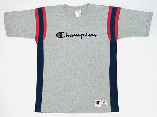 Vintage 80s CHAMPION Reverse Weave Gray Ringer Cotton Jersey
