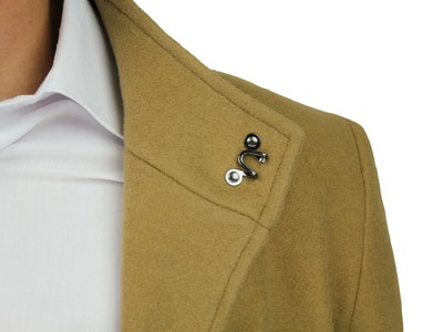 DIAMOND MANTEL JACKE CLASS SARTORIALE HERREN BEIGE WINTER ELEGANT VON XS BIS XXXL